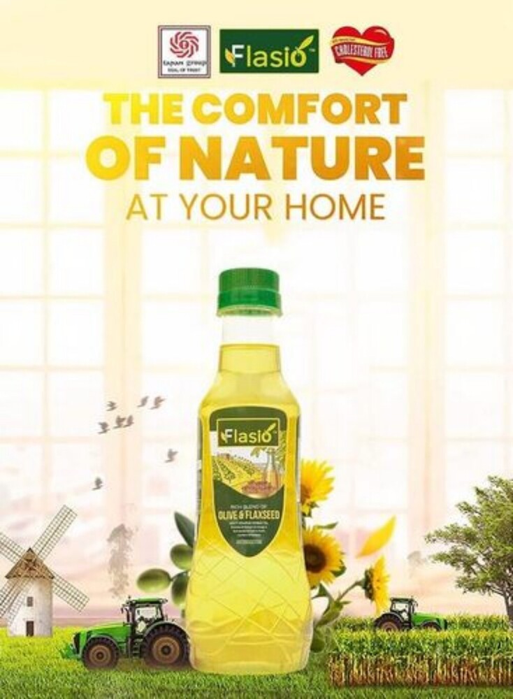 Flasio - First Class Refined Fractionated Blend of Olive, Flaxseed & Sunflower Oils | High Purity, Versatile Culinary Companion