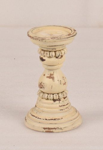 Candle Holder With Beads Pedestal