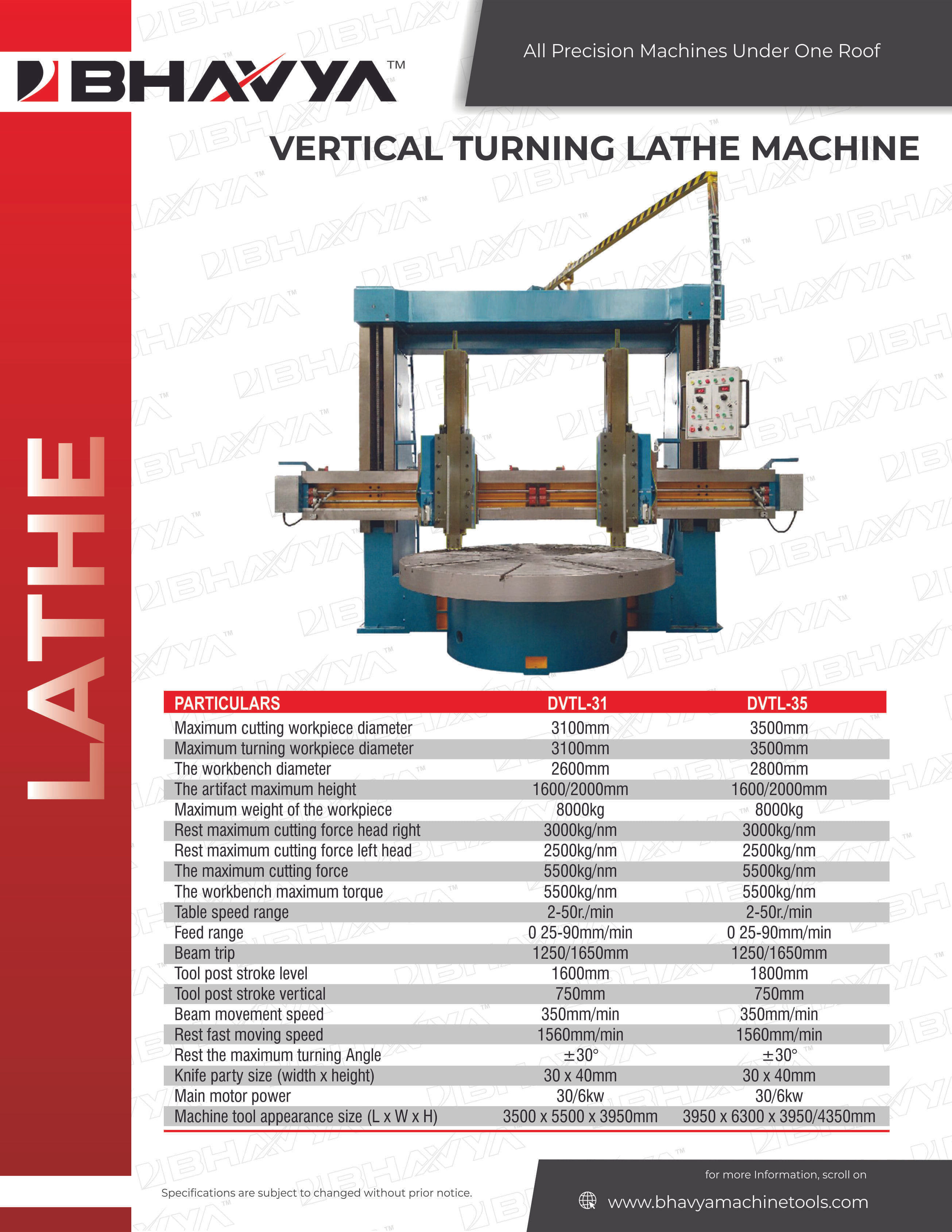 Double Column Vertical Lathe Machine