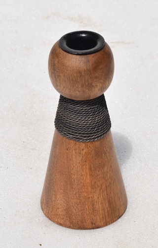 Mango Wooden Candle Holder With Jute Rope