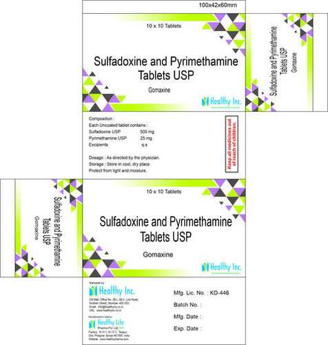 Sulphadoxine 125mg + Pyrimethamine 6.25mg tablets