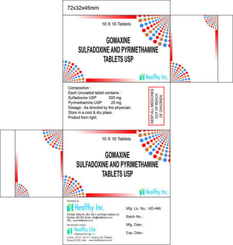 Sulphadoxine 500mg + Pyrimethamine 25mg tablets