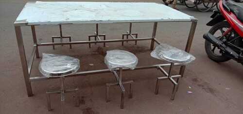 Stainless Steel Six Seater Canteen Table