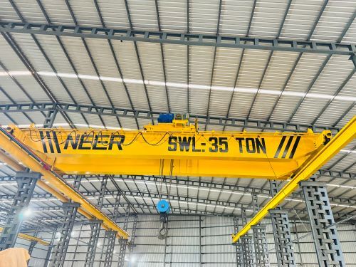 Material Handling EOT Cranes - Stainless Steel, Box Type, 15 Meter Max Lifting Height, 0-7.5 Metric Ton Load Capacity | Electric Power, 20m Span, New, Yellow