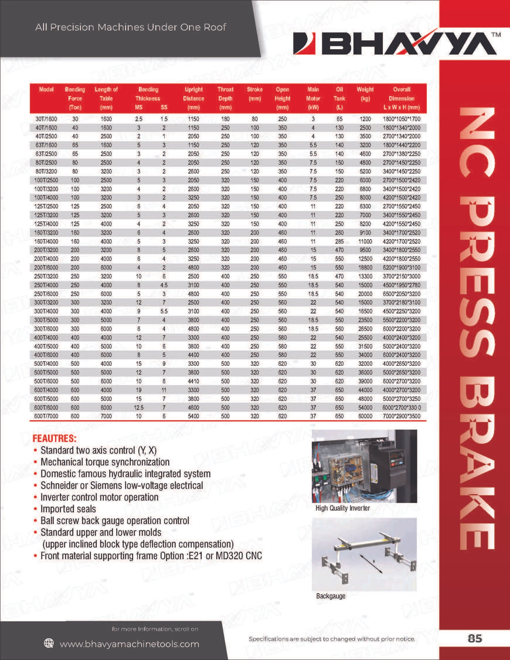 Front Cylinder CNC Hydraulic Press Brake Machine