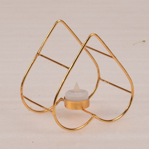 Iron Candle Holder With Gold Plated