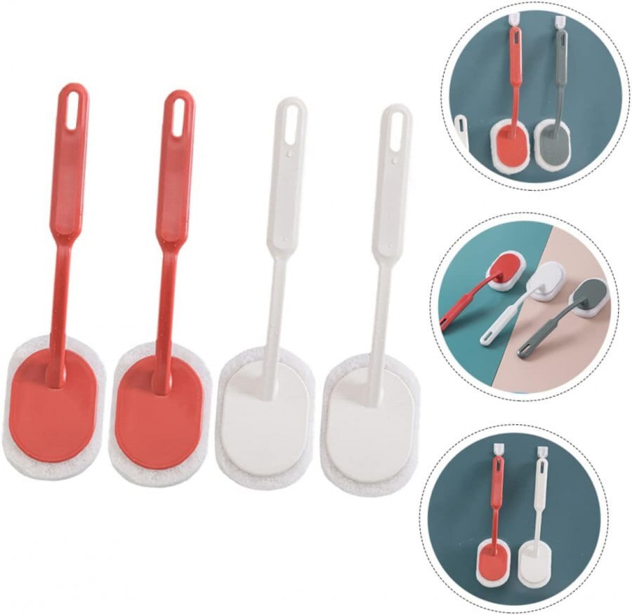 BATHROOM LONG HANDLE SPONGE TOILET BRUSH