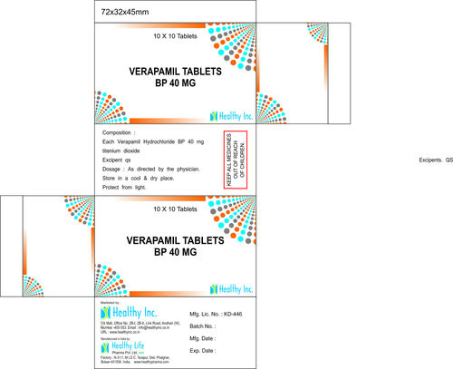 Verapamil  Tablet (Prolonged Release) 40mg