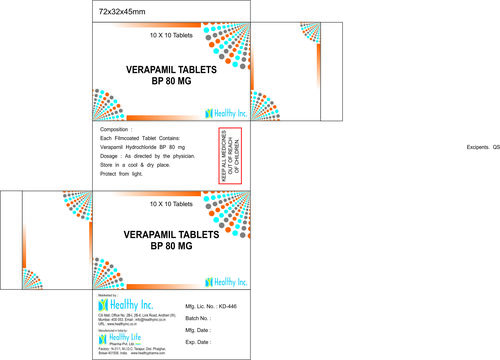 Verapamil  Tablet (Prolonged Release) 80mg