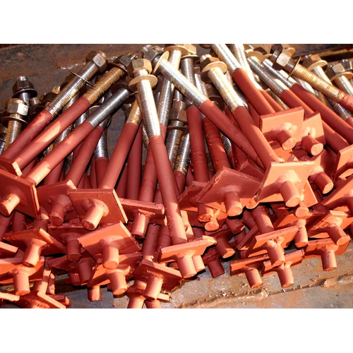 Hot Dip Galvanized Foundation Bolt - Mild Steel Carbon Steel Alloy Steel Stainless Steel | Length 250mm to 3000mm Diameter 12mm to 100mm Grade 4.6 to 12.9 Silver/Grey Color Heavy Fabricated FDN Design