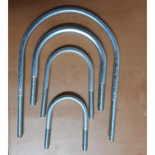 MS HDG U Bolt - 6mm to 18mm Diameter, Silver Color, Metric Thread Type, Grade 4.6/8.8/10.9, Ideal for Fire Fighting Pipe Line Applications