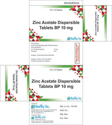 Zinc Acetate Dispersible tablet 10mg