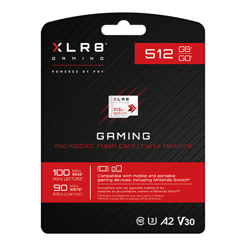 XLR8 Gaming Class 512 GB 10 U3 V30 Micro SD Flash Memory Card