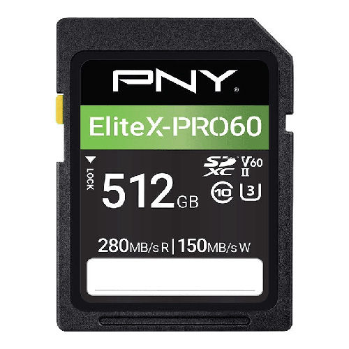 EliteX-PRO60 Class 512 GB 10 U3 V60 UHS-II SD Flash Memory Card