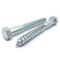 Hexagon Head Coach Screw - Mild Steel, Size 16 Mm, M4 Thread Diameter, Bright Zinc Plated Finish | High-quality, Polished Silver, Industrial Usage