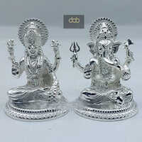 Metal Silver Laxmi Ganesh Idol