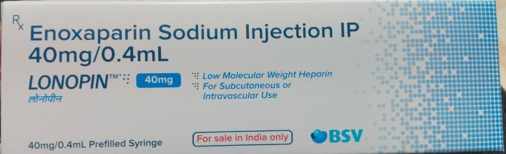 40mg Enoxaparin Injection IP - Liquid Medication for Injection | Prevents Blood Clots, Storage in Dry Place, Dosage as Per Instructions