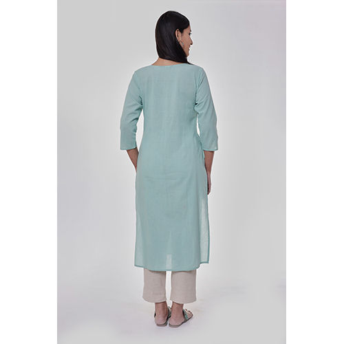 Sea Blue Embroidered Kurta