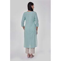 Sea Blue Embroidered Kurta