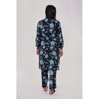 Navy And Sky Blue Floral Kurta Co-Ord Set