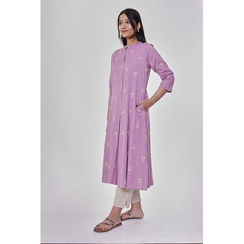 Lavender Button Down Kurta