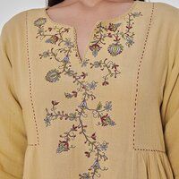 Moon Yellow Embroidered Kurta