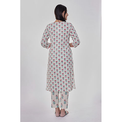 Floral Jaal Off White Kurta With Pant