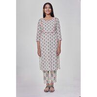 Floral Jaal Off White Kurta With Pant