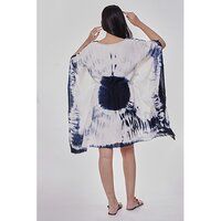 Blue And White Tie Dye Short Kaftan