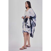 Blue And White Tie Dye Short Kaftan