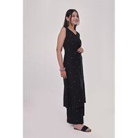 Black Woven Kurta Co-ord Set