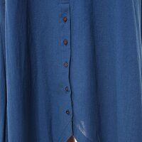 Rose Cotton Embroidered Plain Blue Dress