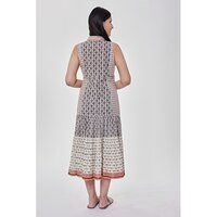 Geometric And Chiddiya Print Tire Dress