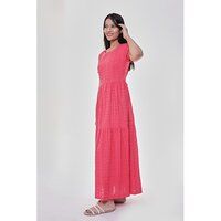 Corel Pink Tiered Maxi Dress