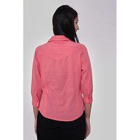 Coral Pink Frill Placket Shirt