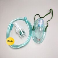 Nebulizer Oxygen Mask Kit - Plastic, Manual Operation | Green Transparent Design, Universal Compatibility, Ergonomic Comfort, Efficient Aerosolization