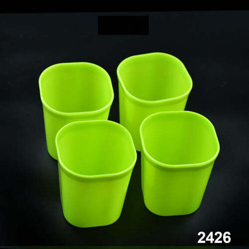 Plastic Drinking Glass Set For Drinking Milk Water Juice (Pack Of 4) - Application: As Per Product Requirement