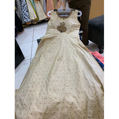 Indian Cream Long Party Wear Dress