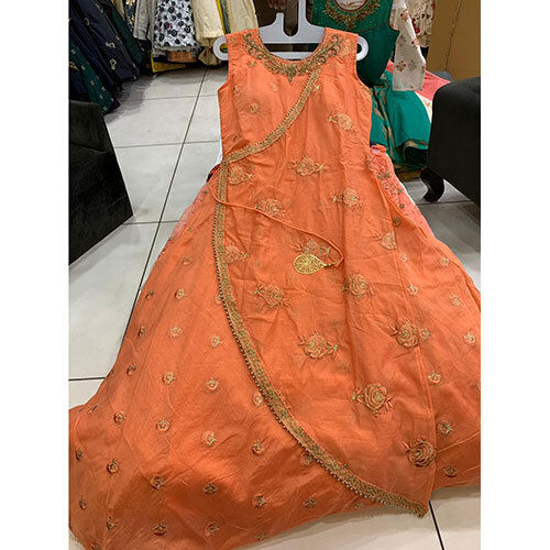 Indian Orange Party Wear Dress