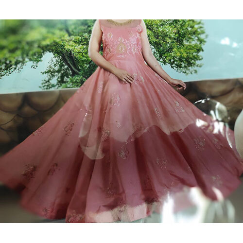 Party Wear Dress - Customized Size, Sleeveless Ethnic Style | Washable, Elegant Design