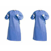 Surgical Gown - Sterilized Blue Rectangle Design | Features Cuffed Sleeves Non-Disposable
