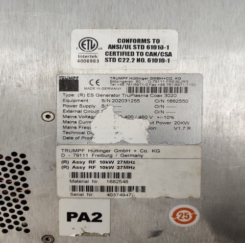 TRUMPF D-79111 CONTROL BOX