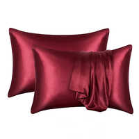 Latest Satin Pillow Cover - Satin Material, Various Sizes Available, Red Color, Plain Dyed Pattern | Soft Touch, Luxurious Finish