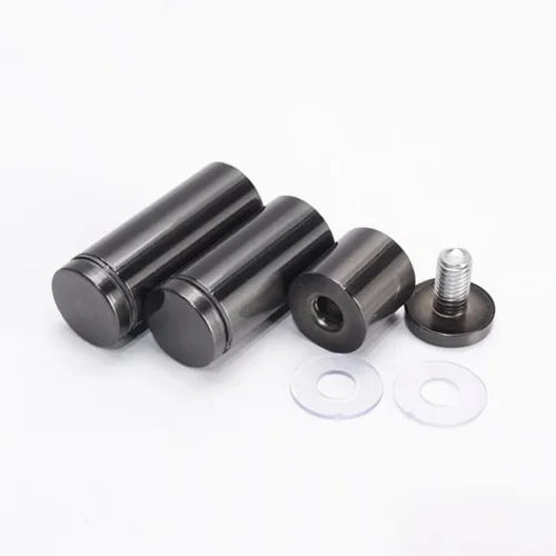 Stainless Steel Black Pvd Glass Stud