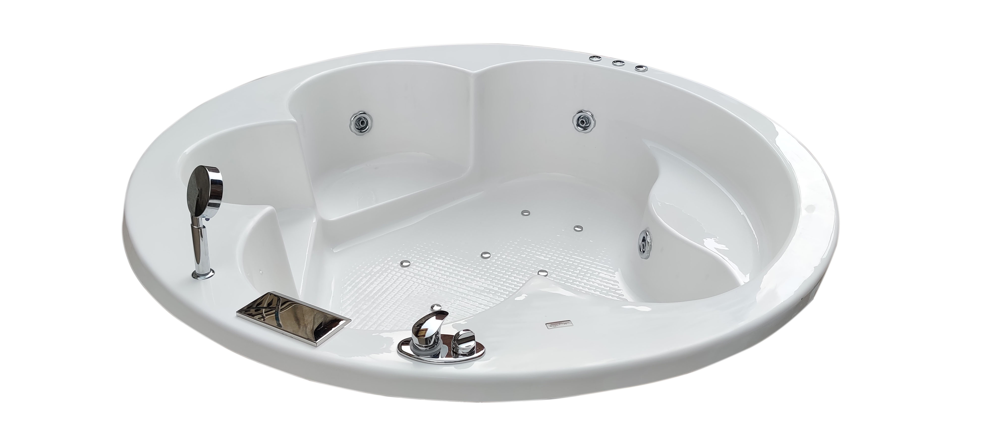 Pacific 6 ft Round Combi-Massage Bathtub