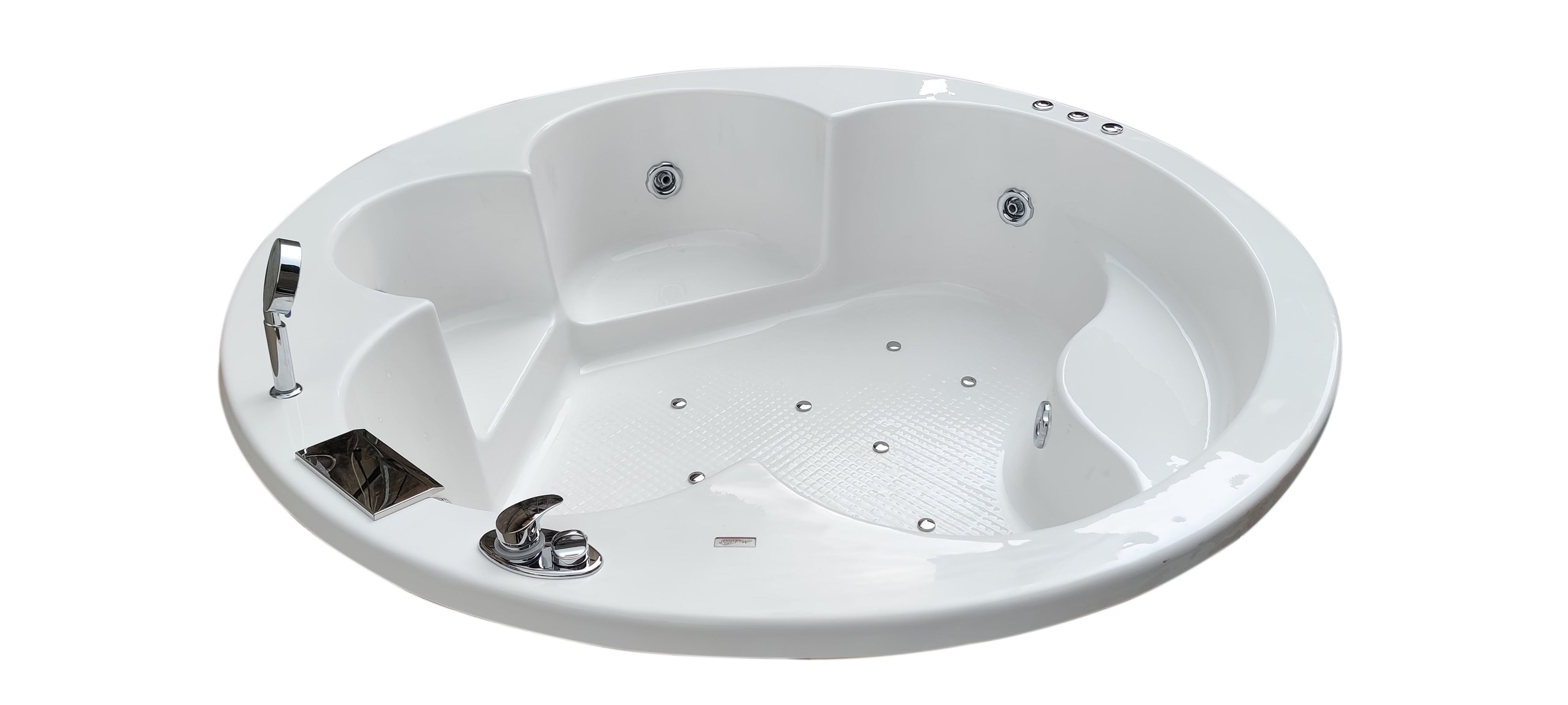 Pacific 6 ft Round Combi-Massage Bathtub