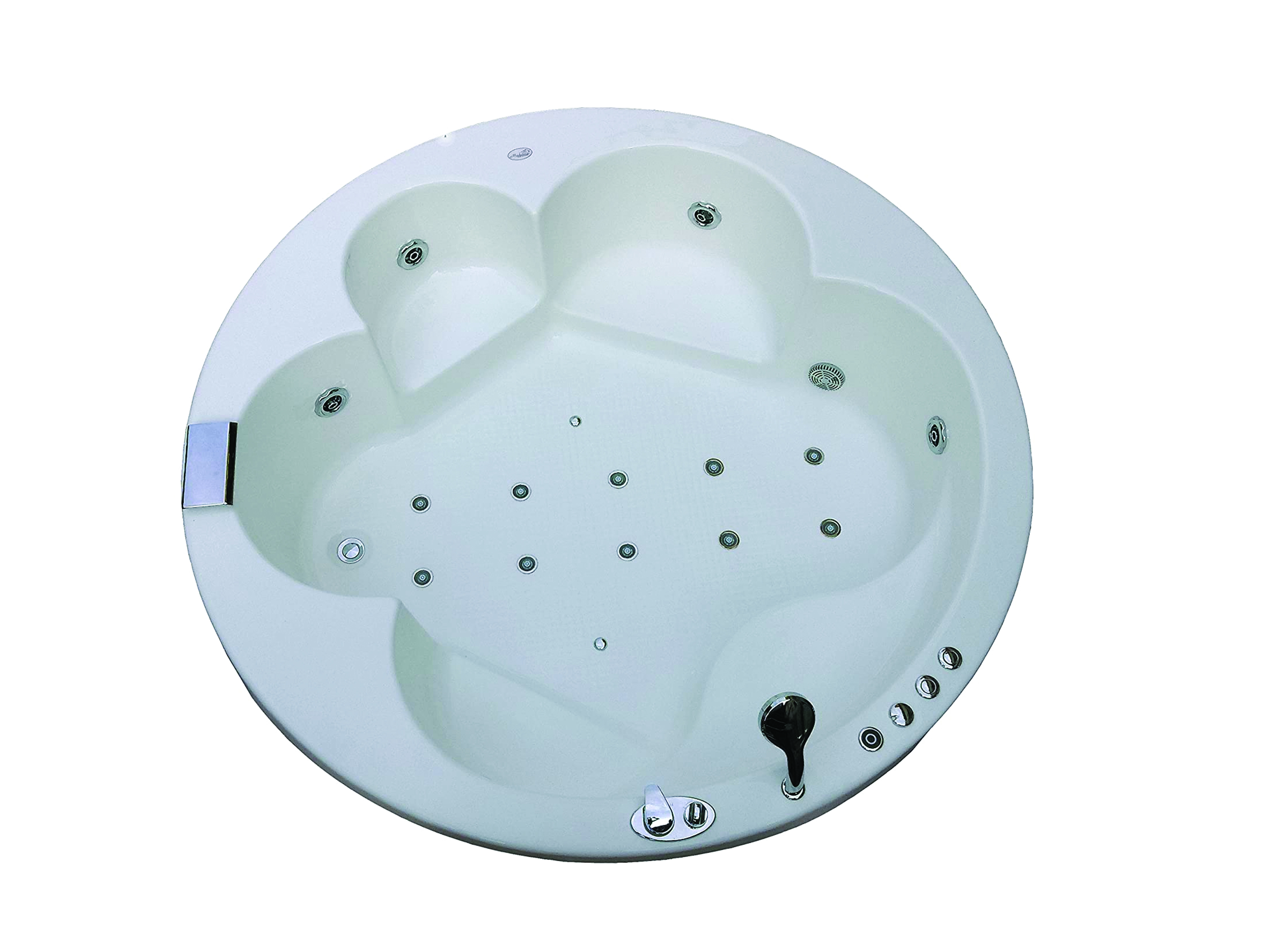 Pacific 6 ft Round Combi-Massage Bathtub