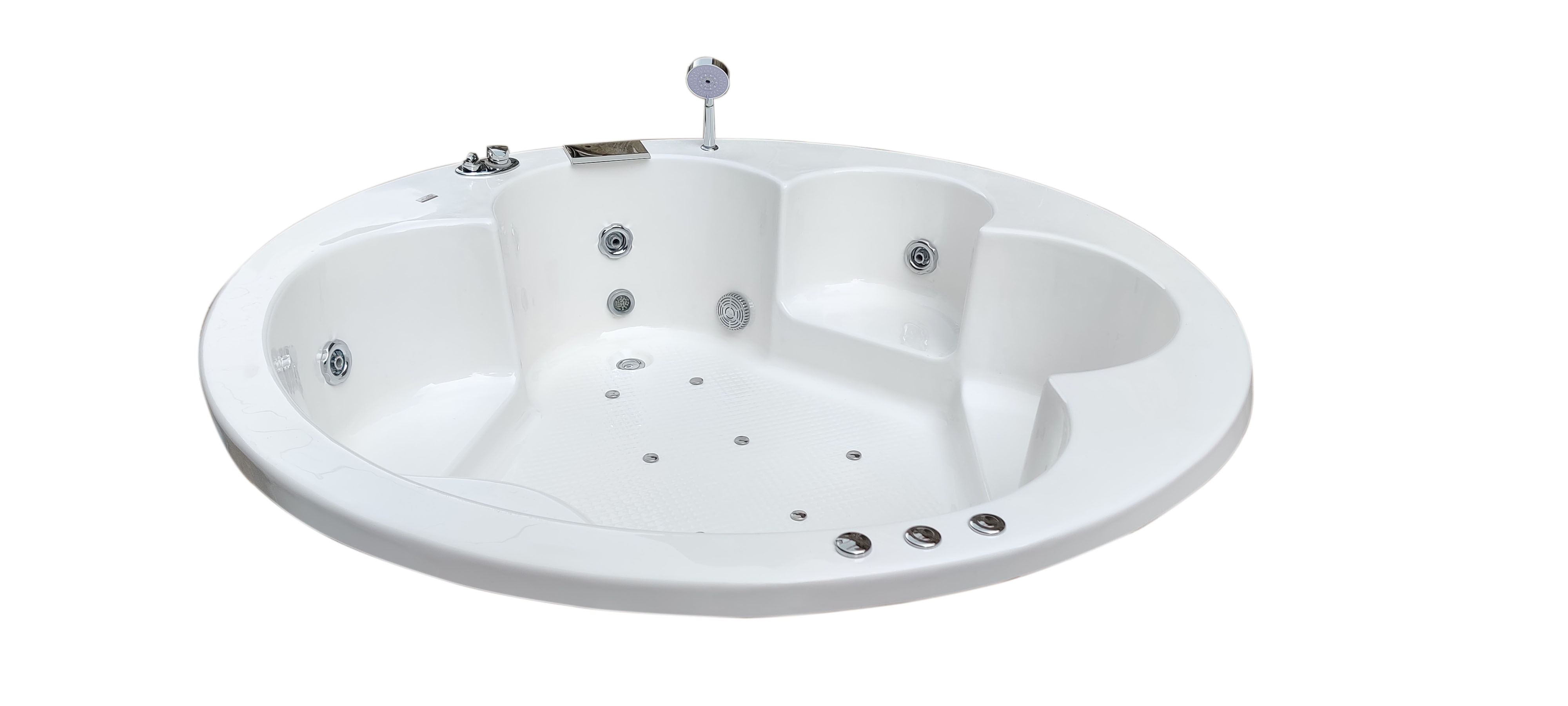 Pacific 6 ft Round Combi-Massage Bathtub