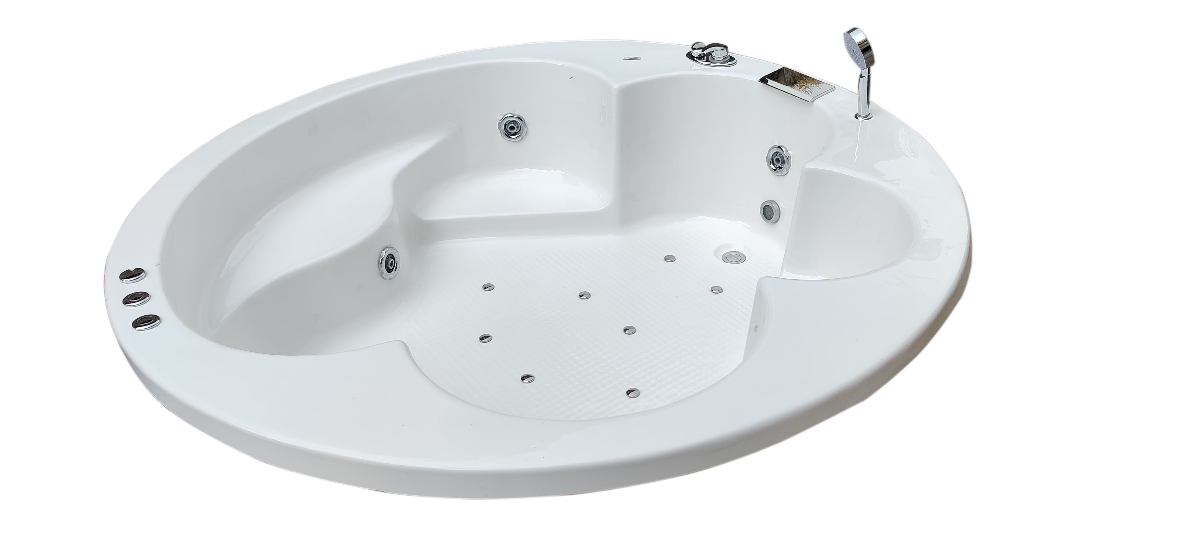 Pacific 6 ft Round Combi-Massage Bathtub