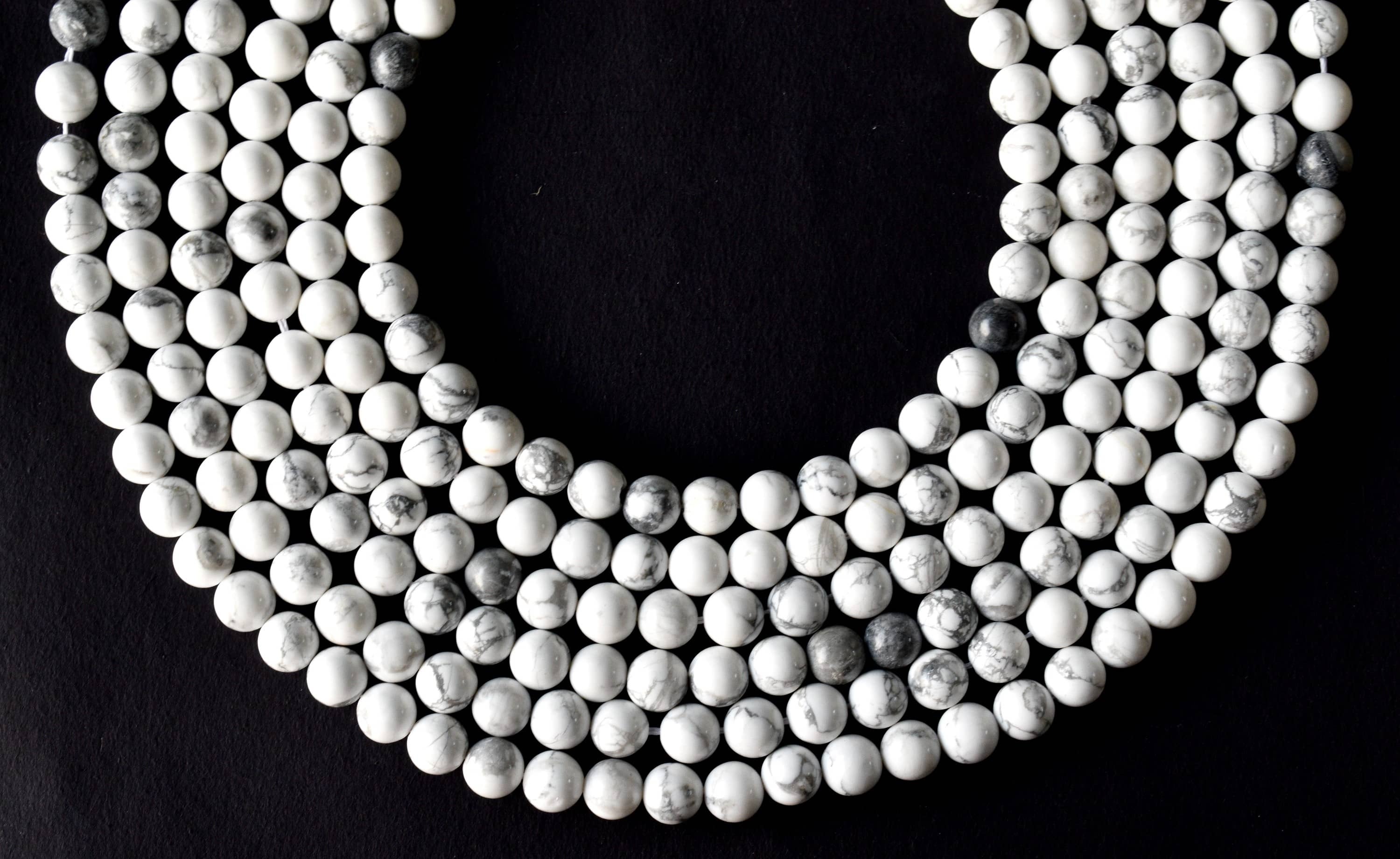 8mm Howlite Beads, Gemstone Beads for Necklace ,Crystal Beads Jewelry